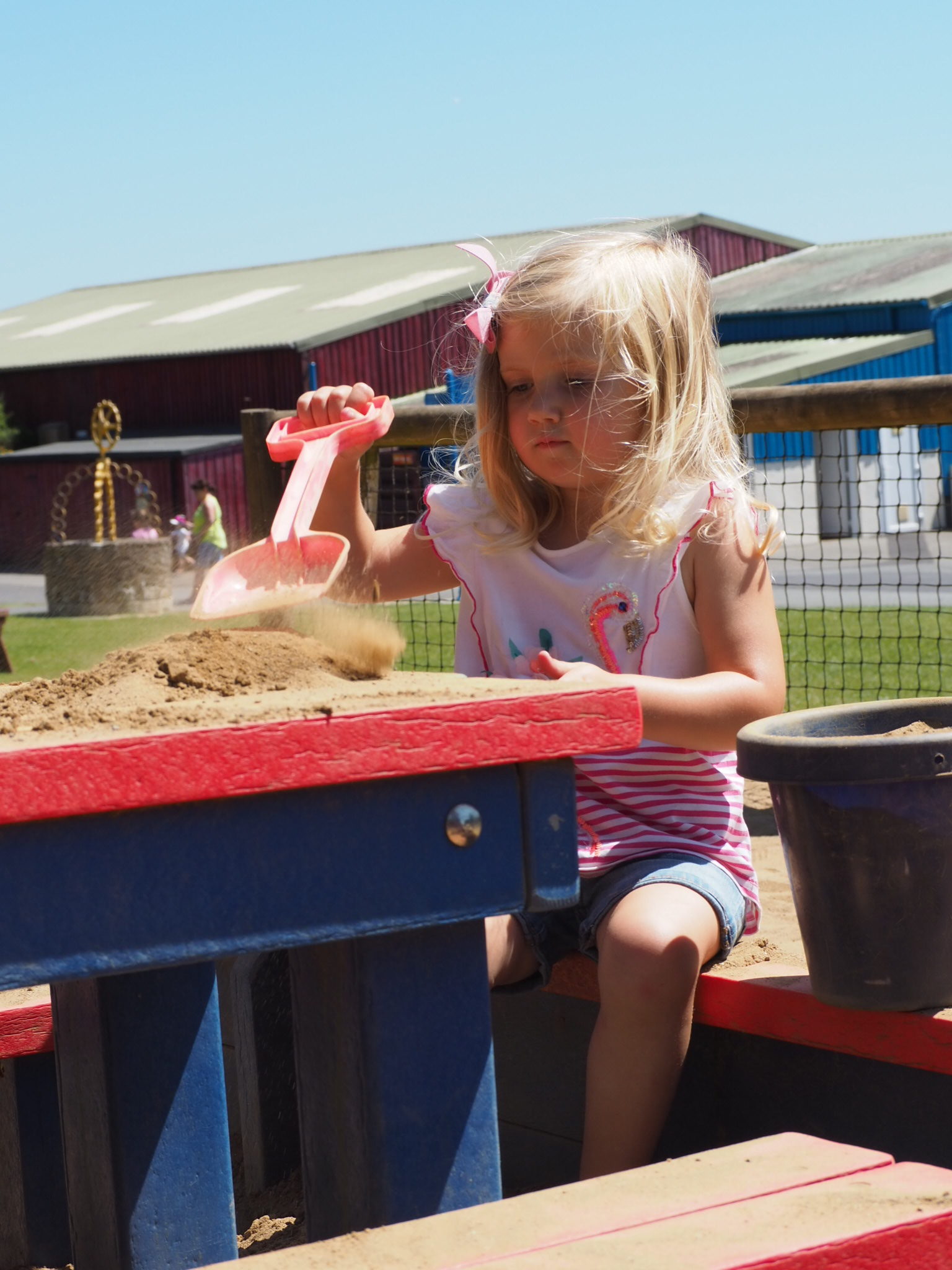 Little Miss Tiggy enjoying the sand play at Folly Farm