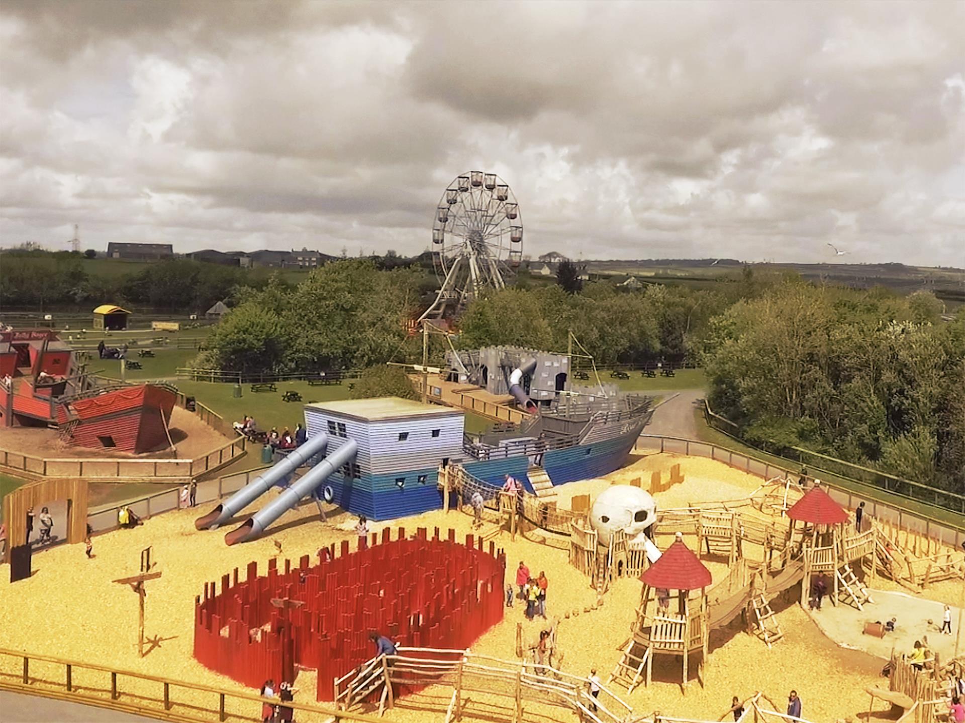 Black Bart's Pirate Playground at Folly Farm from above